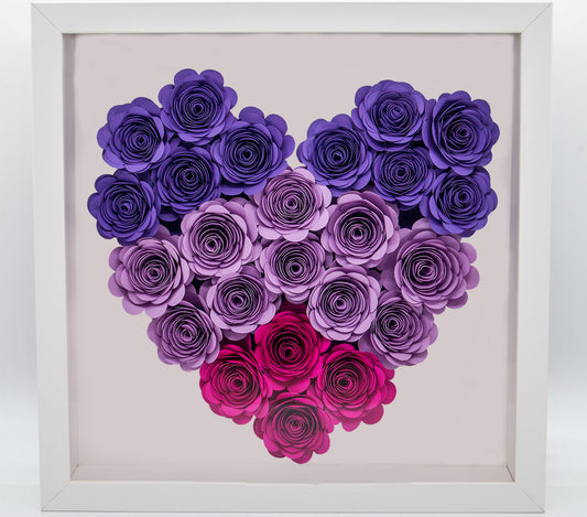 3D Rosenbild mit Rahmen - Violett Ombré